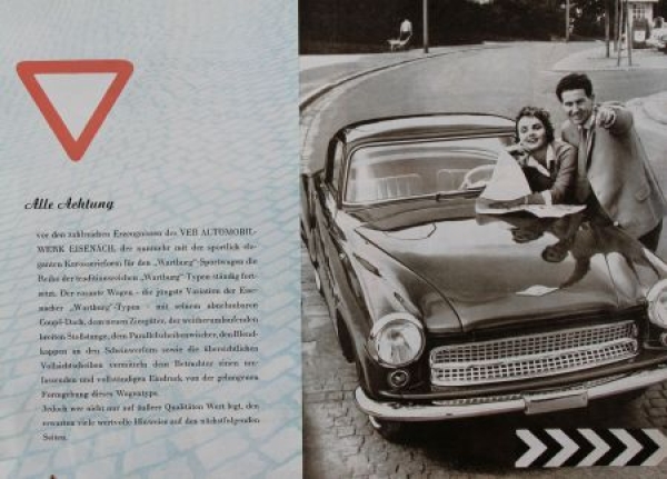 Wartburg Sportwagen Coupe Modelprogram 1959 Carbrochure (6109)
